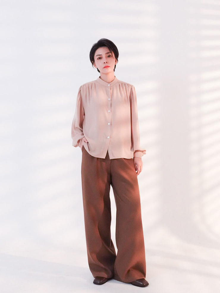 Henryneck Blouse Beige