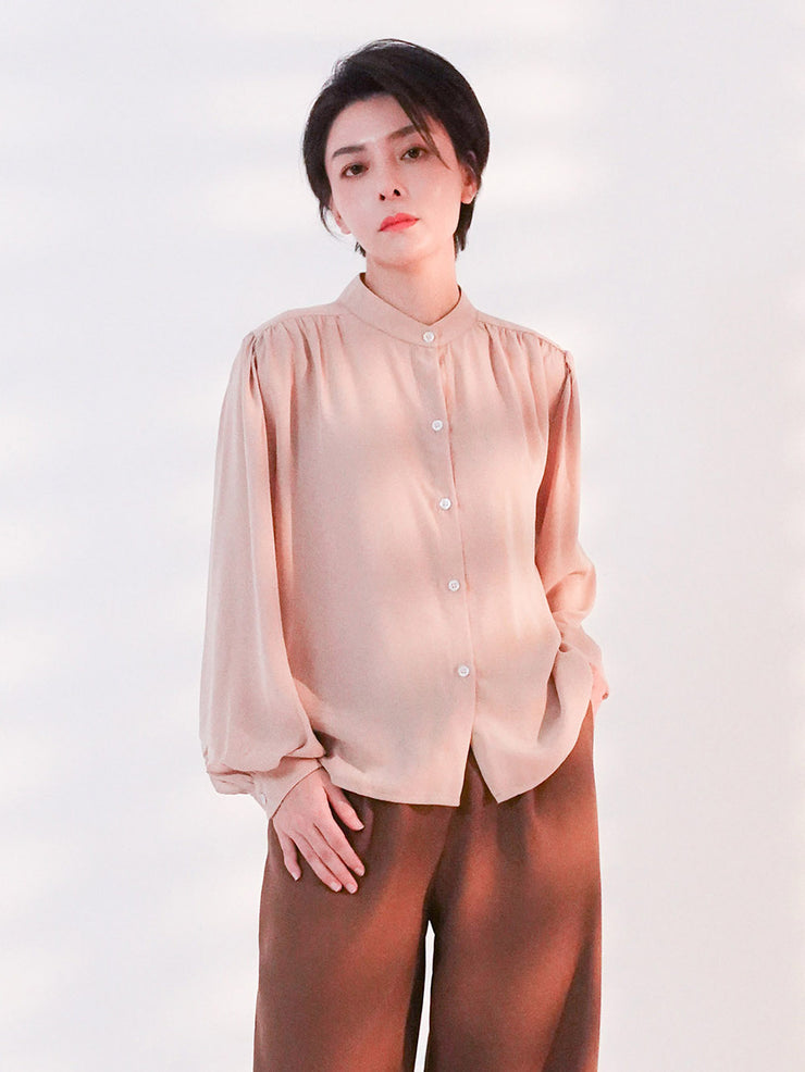 Henryneck Blouse Beige
