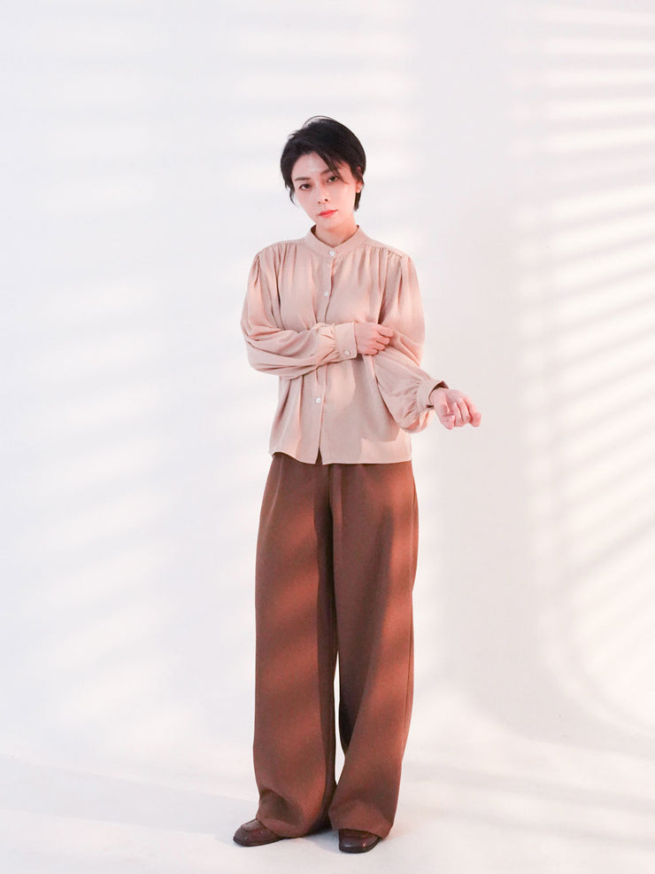 Henryneck Blouse Beige