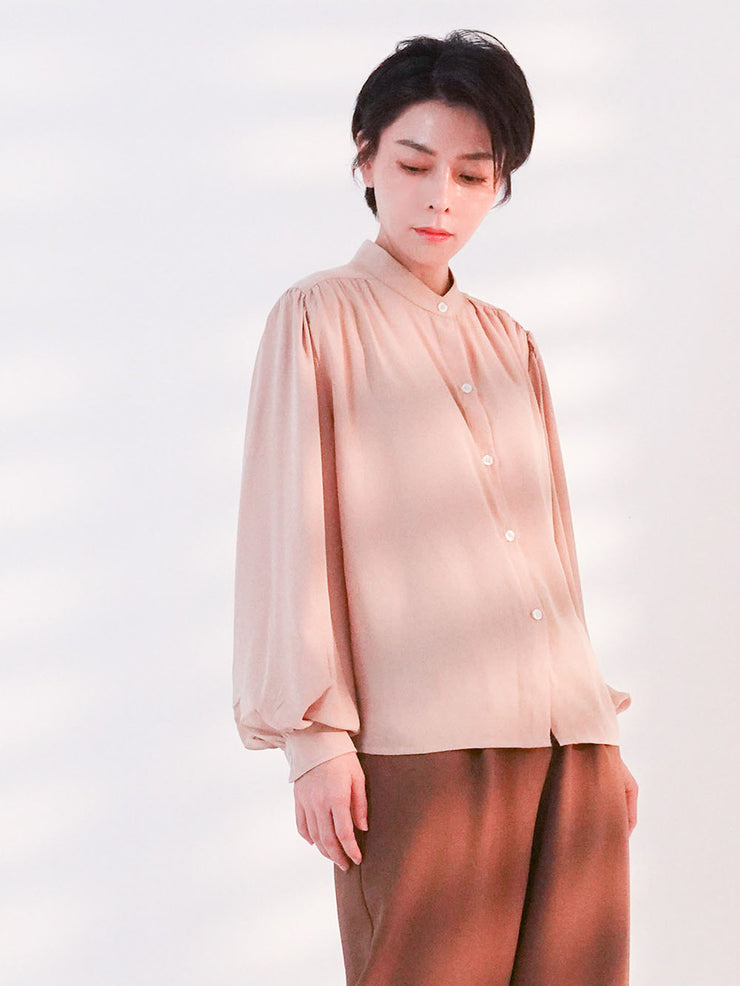 Henryneck Blouse Beige