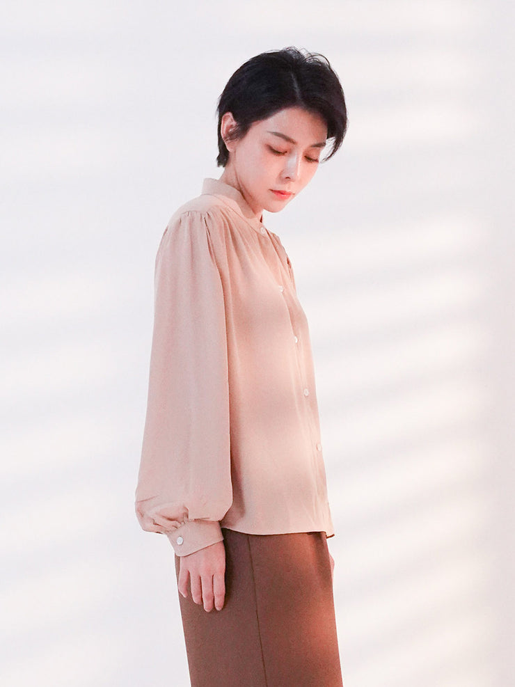 Henryneck Blouse Beige