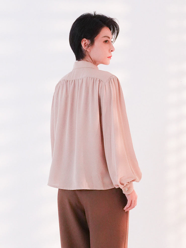 Henryneck Blouse Beige