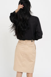 Cotton Midi-Pencil Skirt
