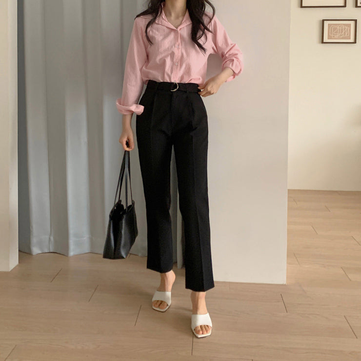 Belted Tucked Pants