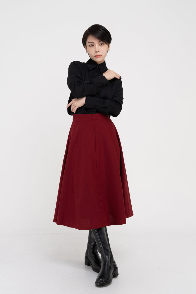 Burgundy Flair Skirt