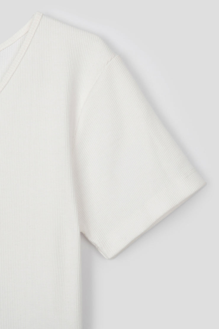 Ribbed V-neck