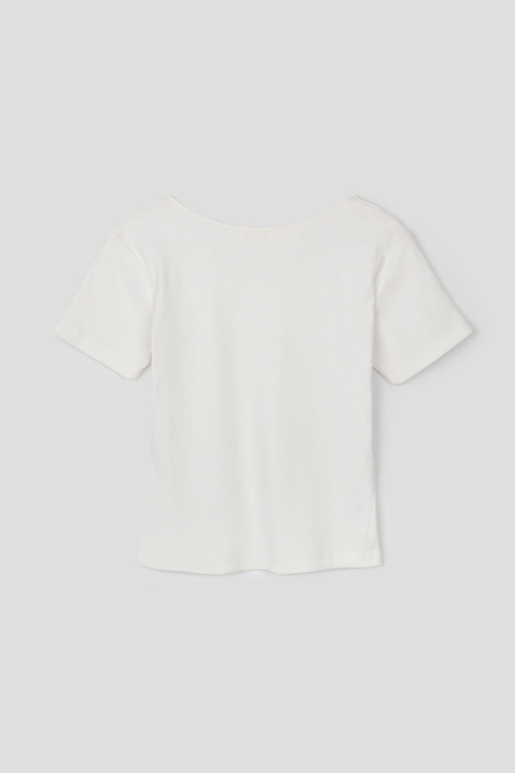 Ribbed V-neck