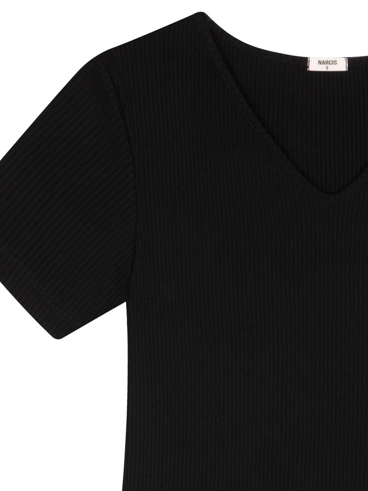 Ribbed V-neck
