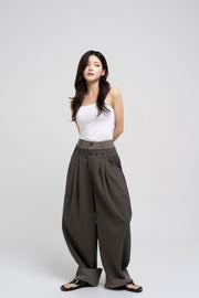 Double Waist Pants - Dark Khaki