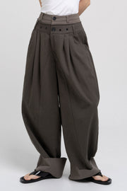 Double Waist Pants - Dark Khaki