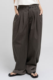 Double Waist Pants - Dark Khaki