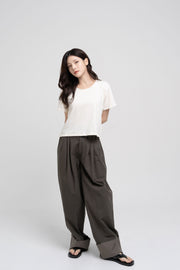 Double Waist Pants - Dark Khaki