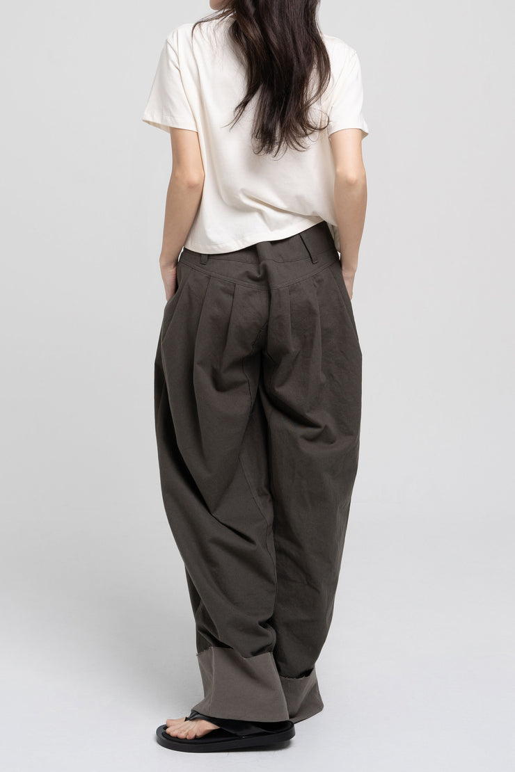 Double Waist Pants - Dark Khaki