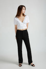 V-neck Wrap cropped
