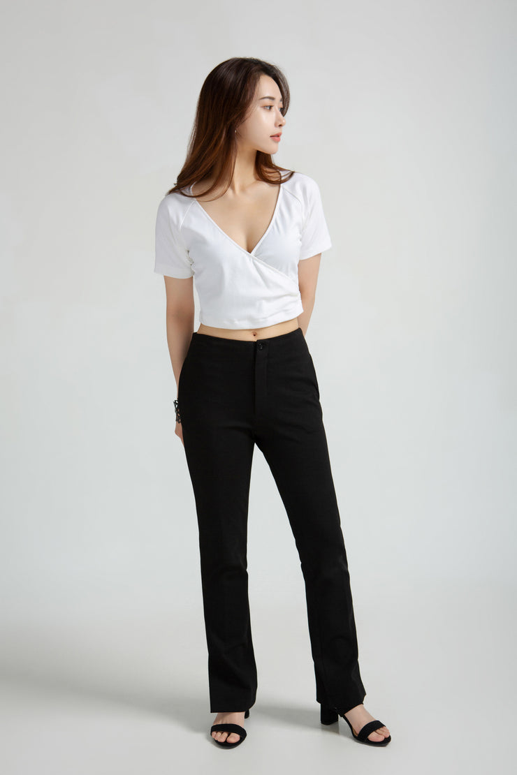 V-neck Wrap cropped