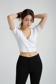 V-neck Wrap cropped