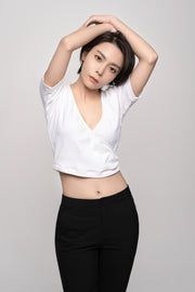 V-neck Wrap cropped