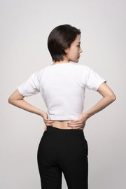 V-neck Wrap cropped