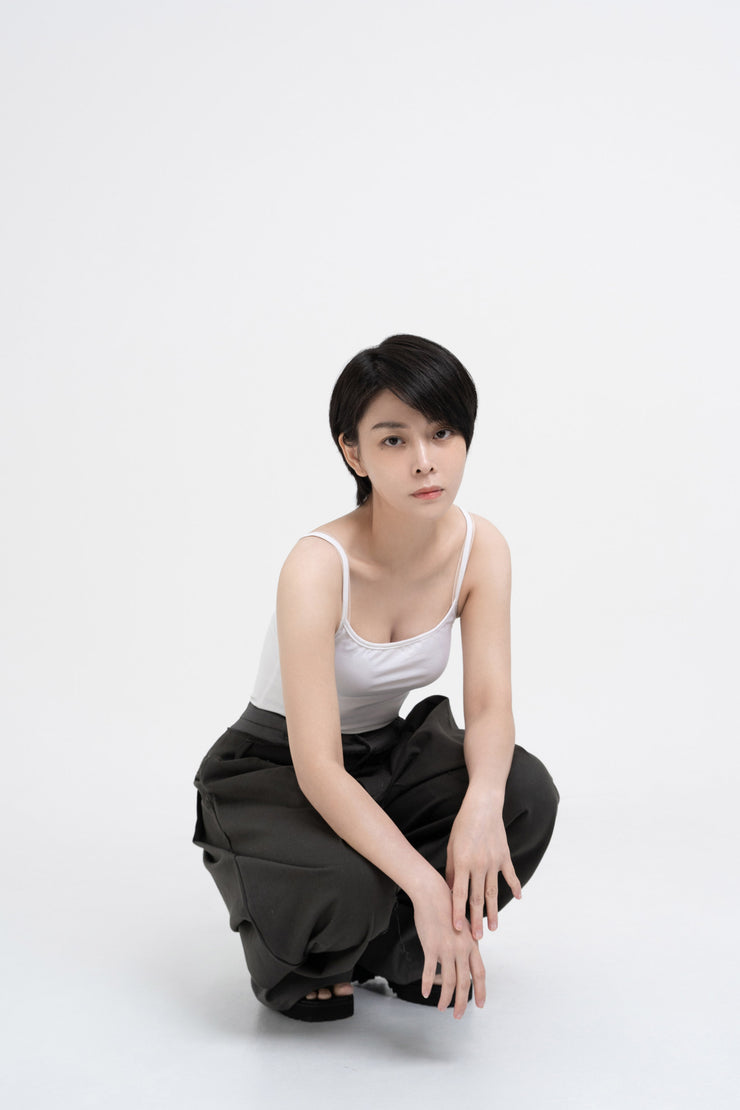 Double Waist Pants - Charcoal