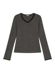 Lace Ribbed Top