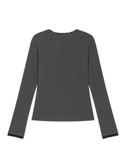 Lace Ribbed Top