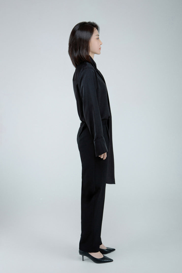 Belted Tucked Pants