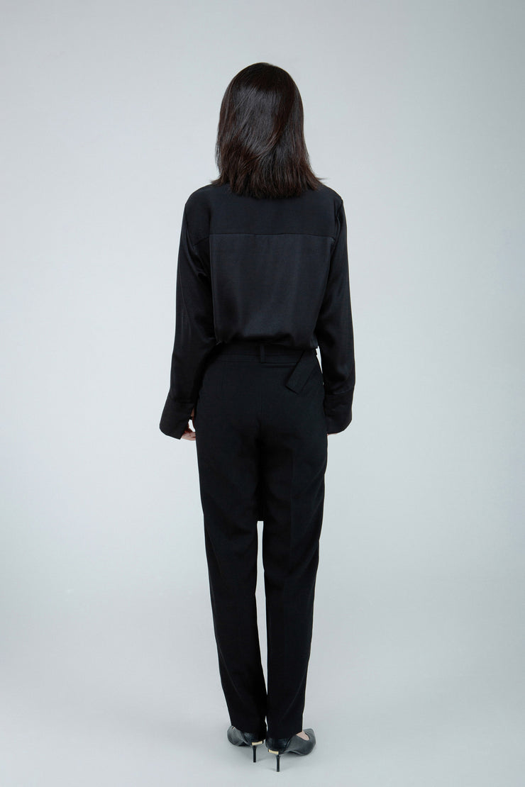 Belted Tucked Pants