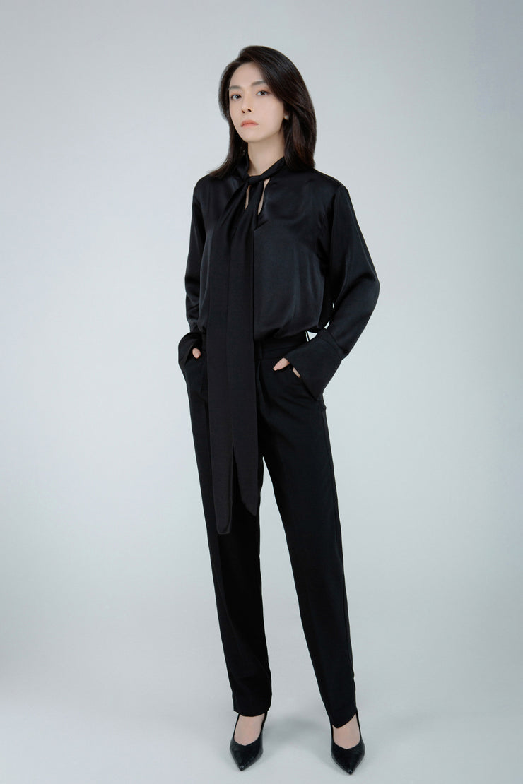 Belted Tucked Pants