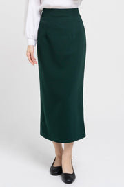 Tucked Long Skirt Green