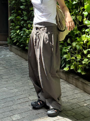 Double Waist Pants - Charcoal