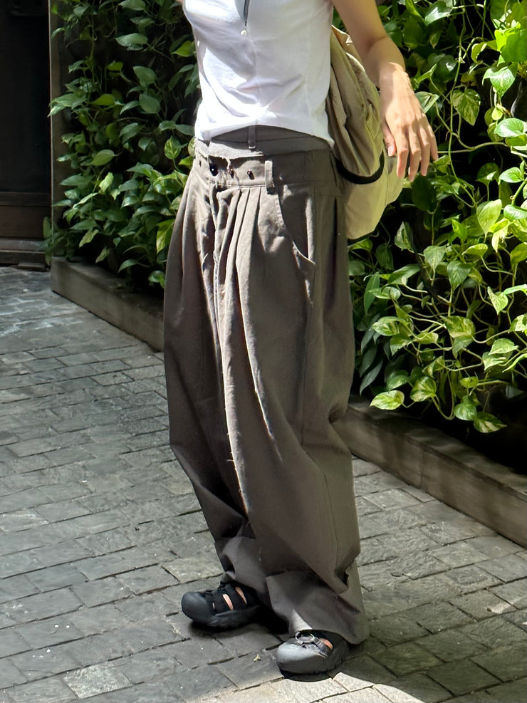 Double Waist Pants - Charcoal