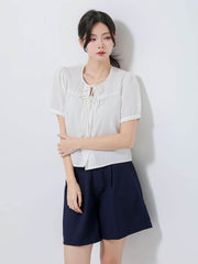 Navy Buttoned Shorts